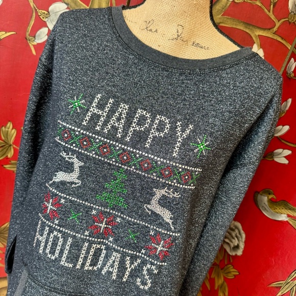 J. America Tops - Women’s Christmas Crewneck Sweatshirt with Pocket | #W38